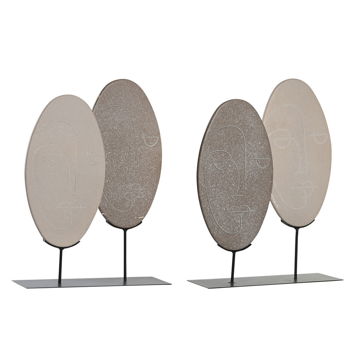 Figura Decorativa DKD Home Decor Beige Marrón claro Moderno 27 x 8 x 35,5 cm (2 Unidades) 1 S3043040_0