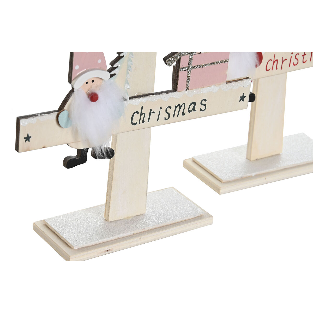 Árbol de Navidad DKD Home Decor Rojo Rosa Madera 17,5 x 5 x 38 cm (2 Unidades) 3 S3052200_2