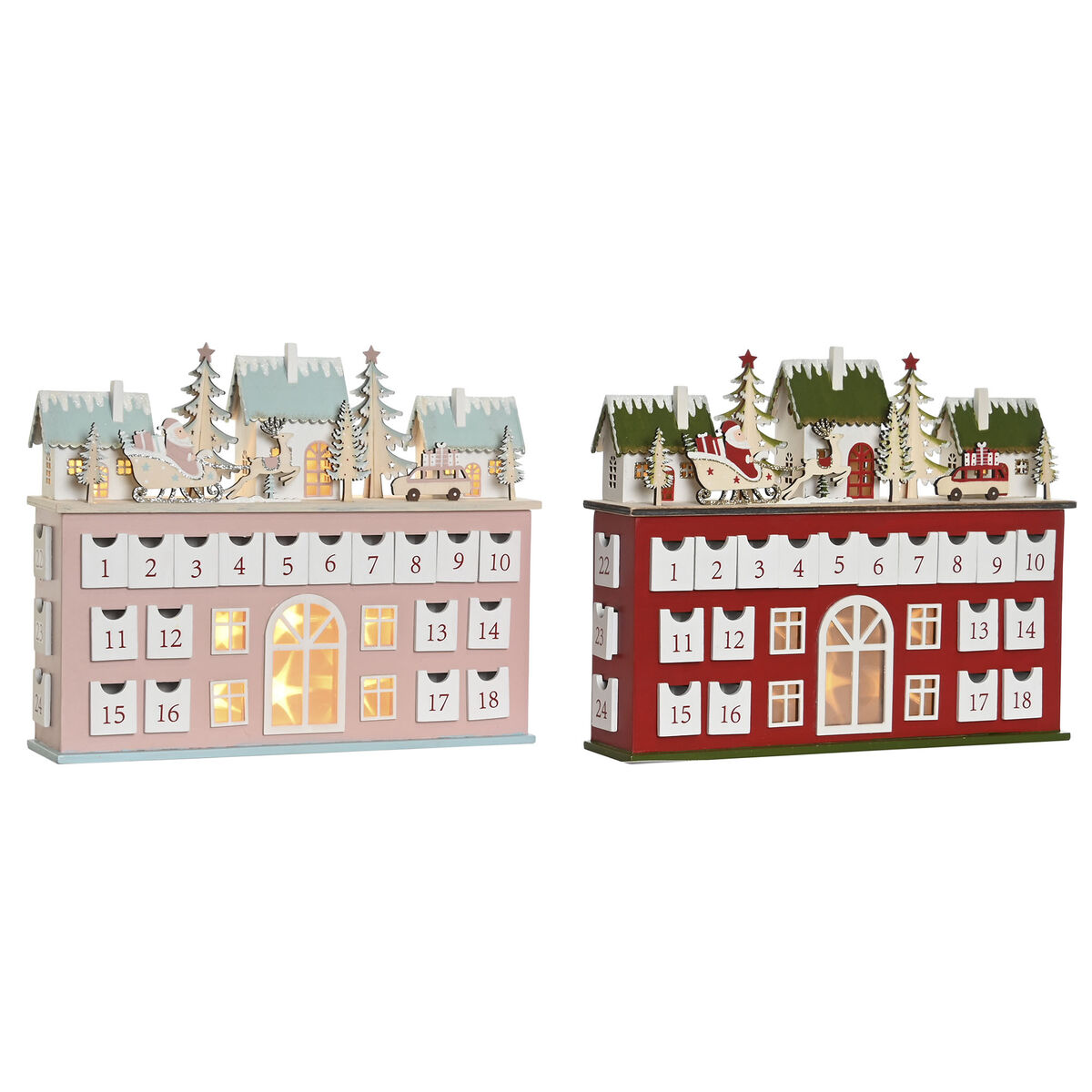 Calendario de Adviento DKD Home Decor Madera 37,5 x 8,5 x 31 cm (2 Unidades) 5 S3052201_4