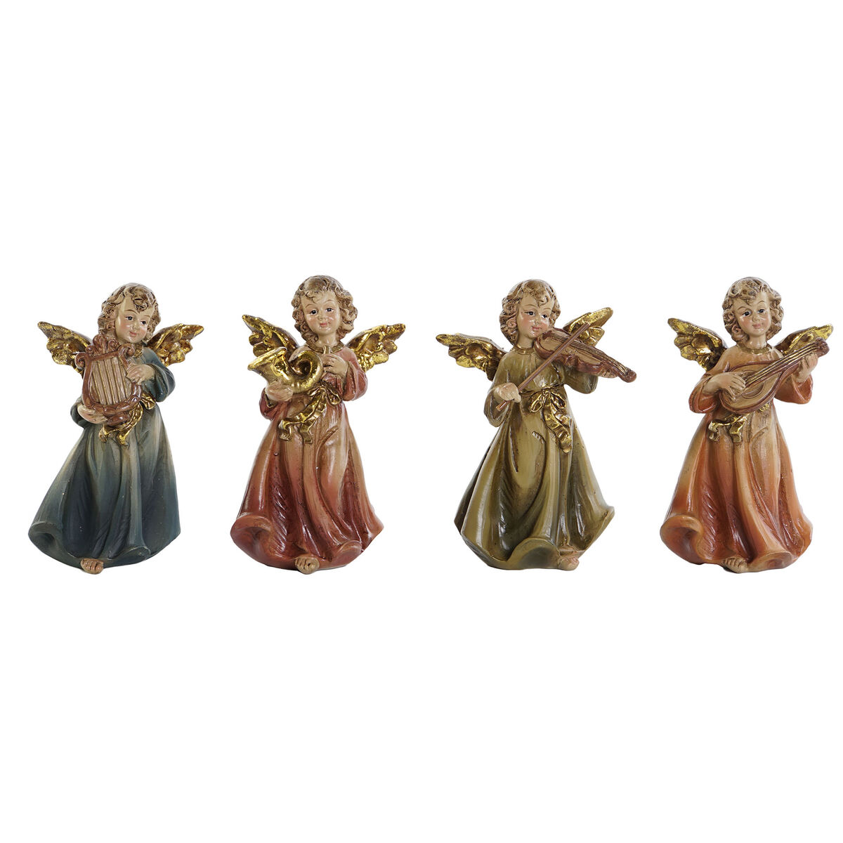 Adorno Navideño DKD Home Decor Multicolor Ángel 6 x 3,9 x 9,8 cm (4 Unidades) 1 S3052217_0