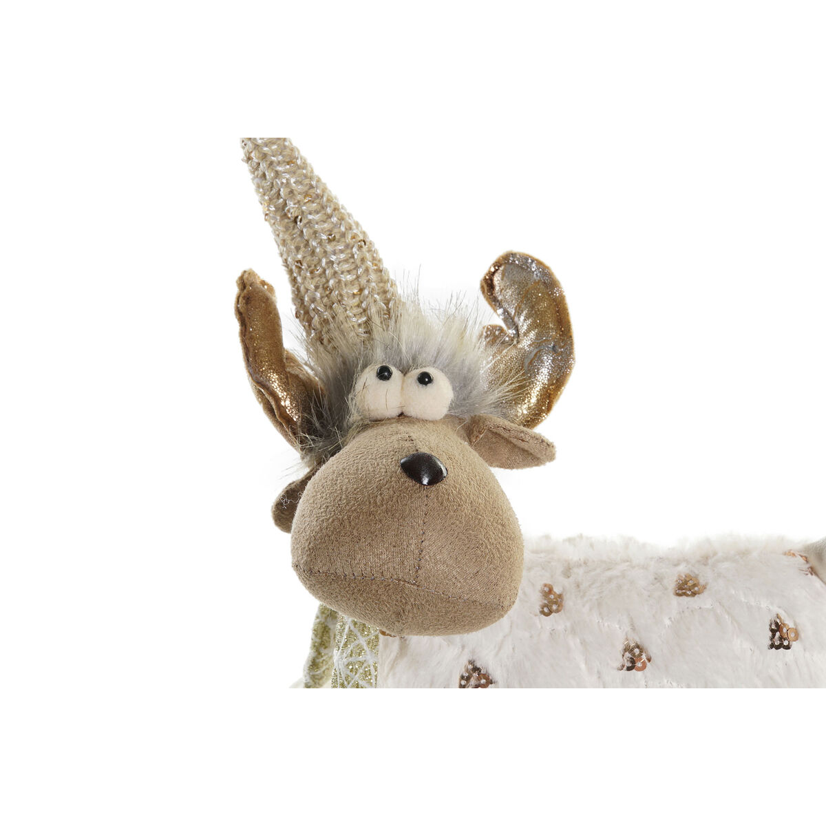 Adorno Navideño DKD Home Decor Blanco Rosa Reno 12 x 20 x 40 cm (2 Unidades) 2 S3052239_1