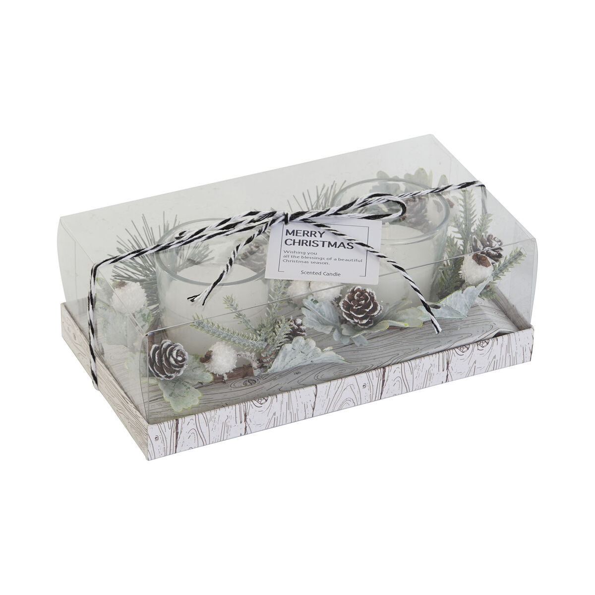 Set de Velas DKD Home Decor Blanco Navidad 10 x 10 x 7 cm 19 x 10.5 x 7 cm (2 Unidades) 3 S3051946_2