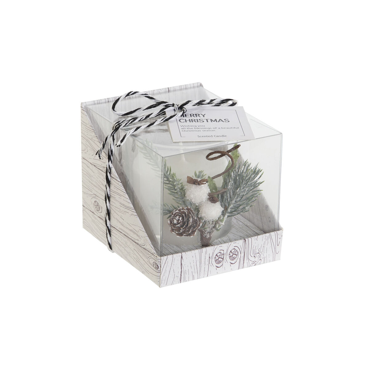 Vela DKD Home Decor Blanco Navidad 10,5 x 8,5 x 8,5 cm 3 S3051947_2