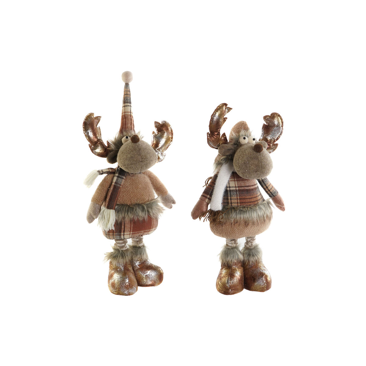 Adorno Navideño DKD Home Decor Marrón Reno 18 x 17 x 48 cm (2 Unidades) 1 S3052019_0