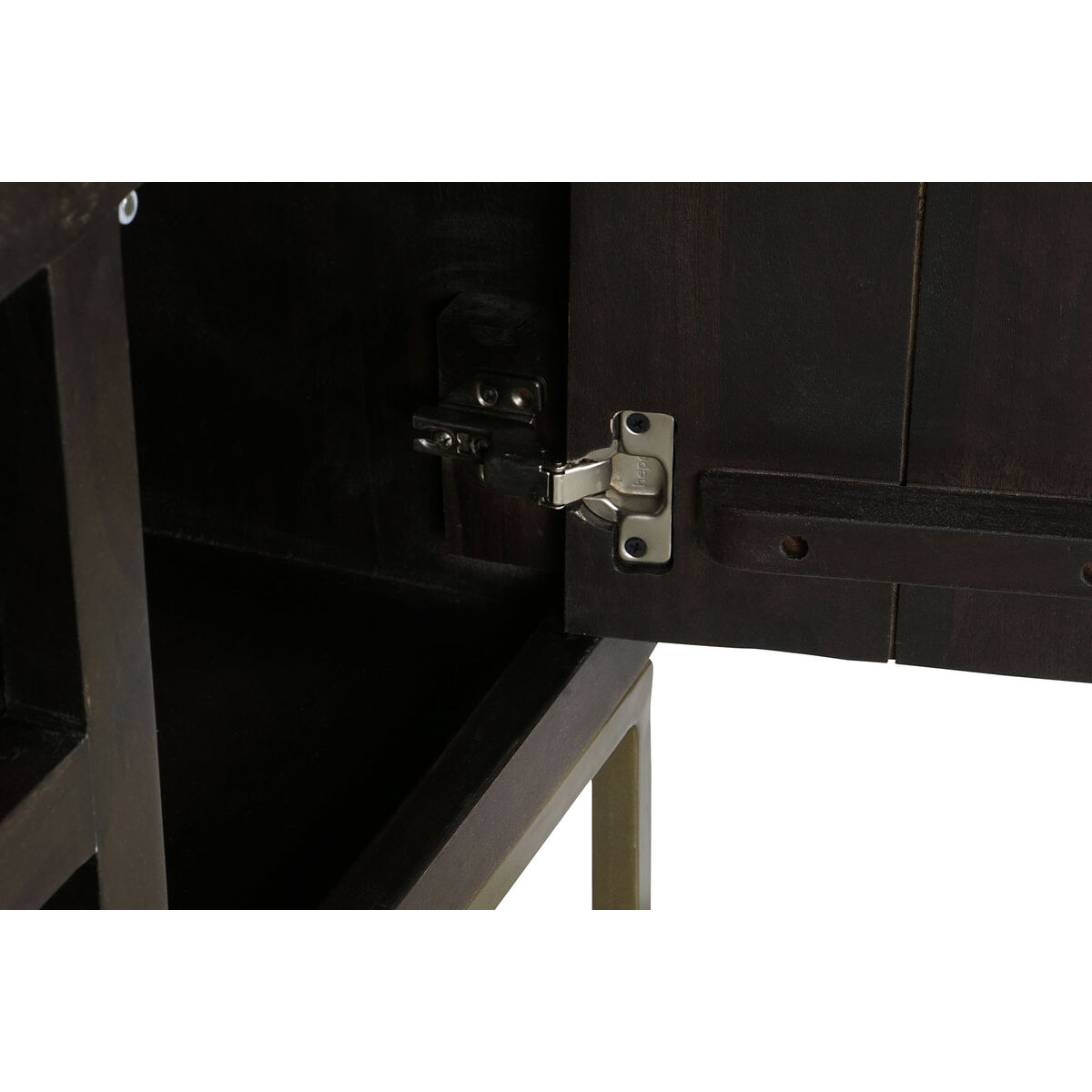 Mueble de TV DKD Home Decor 140 x 40 x 55 cm Negro Metal Acacia 3 S3052669_2