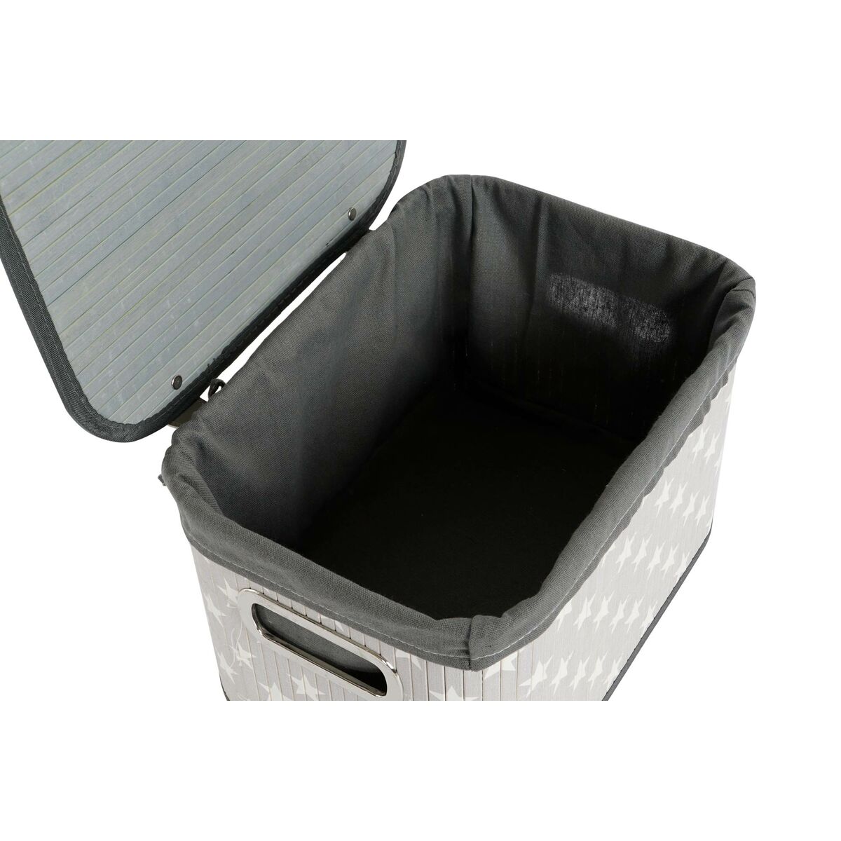 Juego de Cestas DKD Home Decor Blanco Gris Bambú Madera MDF Estrellas 51 x 35 x 33 cm 3 S3052740_2