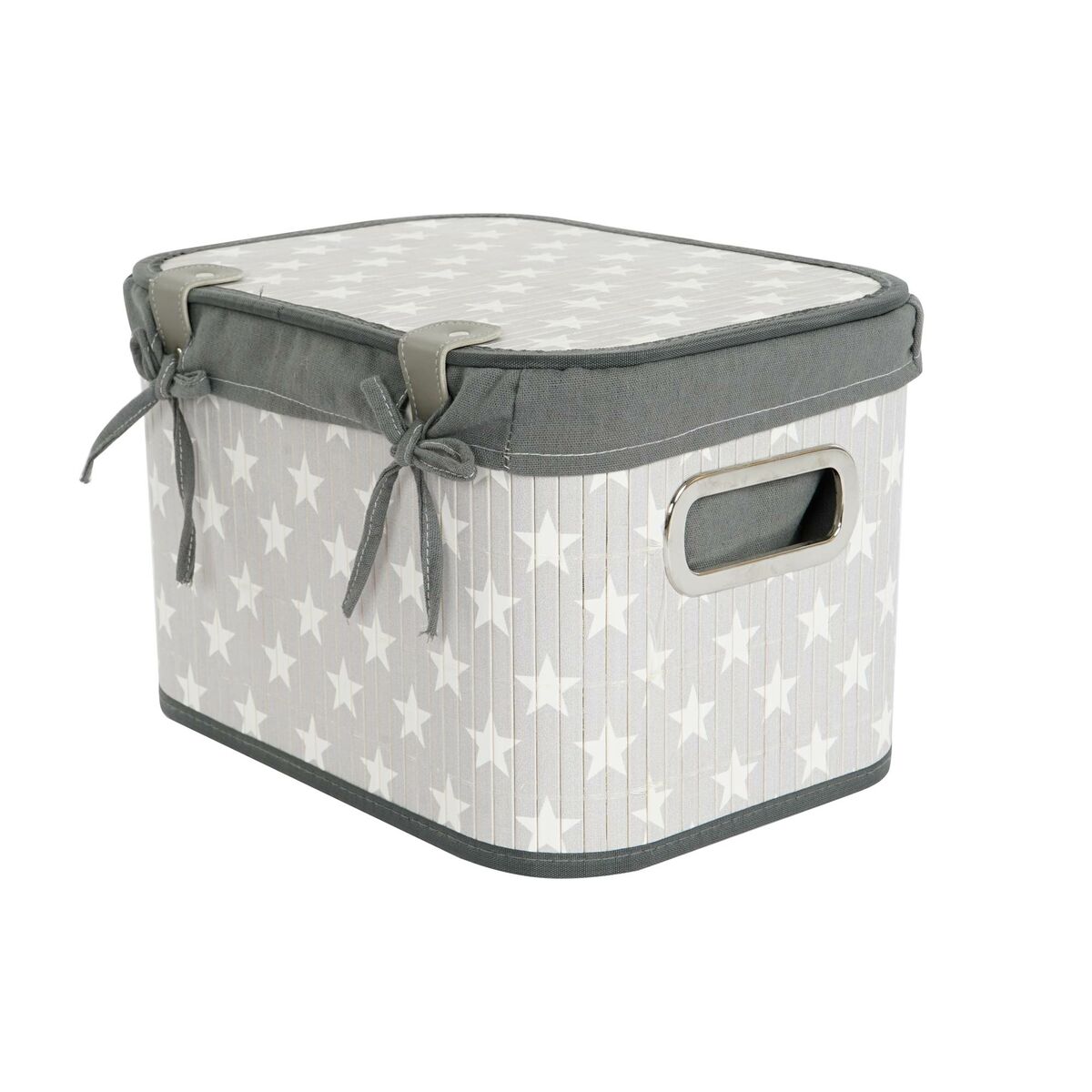 Juego de Cestas DKD Home Decor Blanco Gris Bambú Madera MDF Estrellas 51 x 35 x 33 cm 4 S3052740_3
