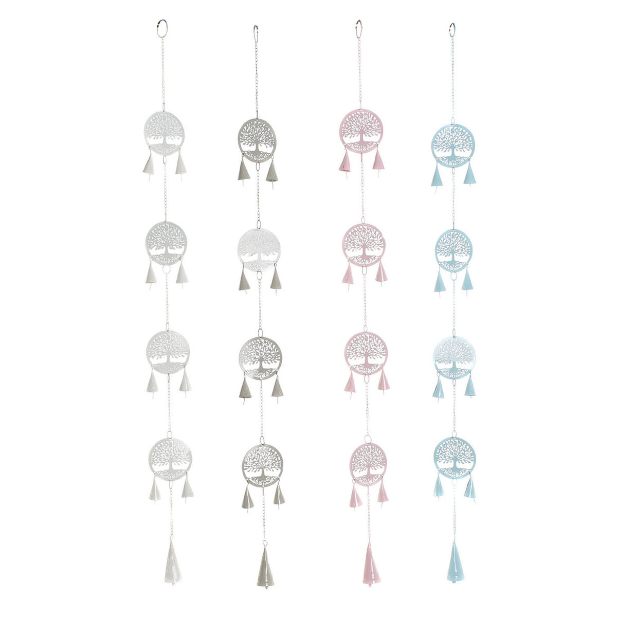 Decoración Colgante DKD Home Decor Árbol Blanco (4 Unidades) 1 V3402132_0