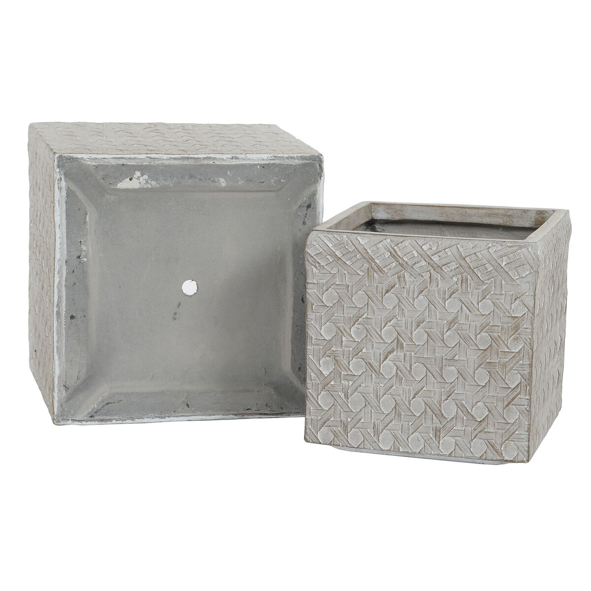 Set de Maceteros Home ESPRIT Beige Fibra de Vidrio Magnesio 44,5 x 44,5 x 42,5 cm (4 Unidades) 5 S3054517_4