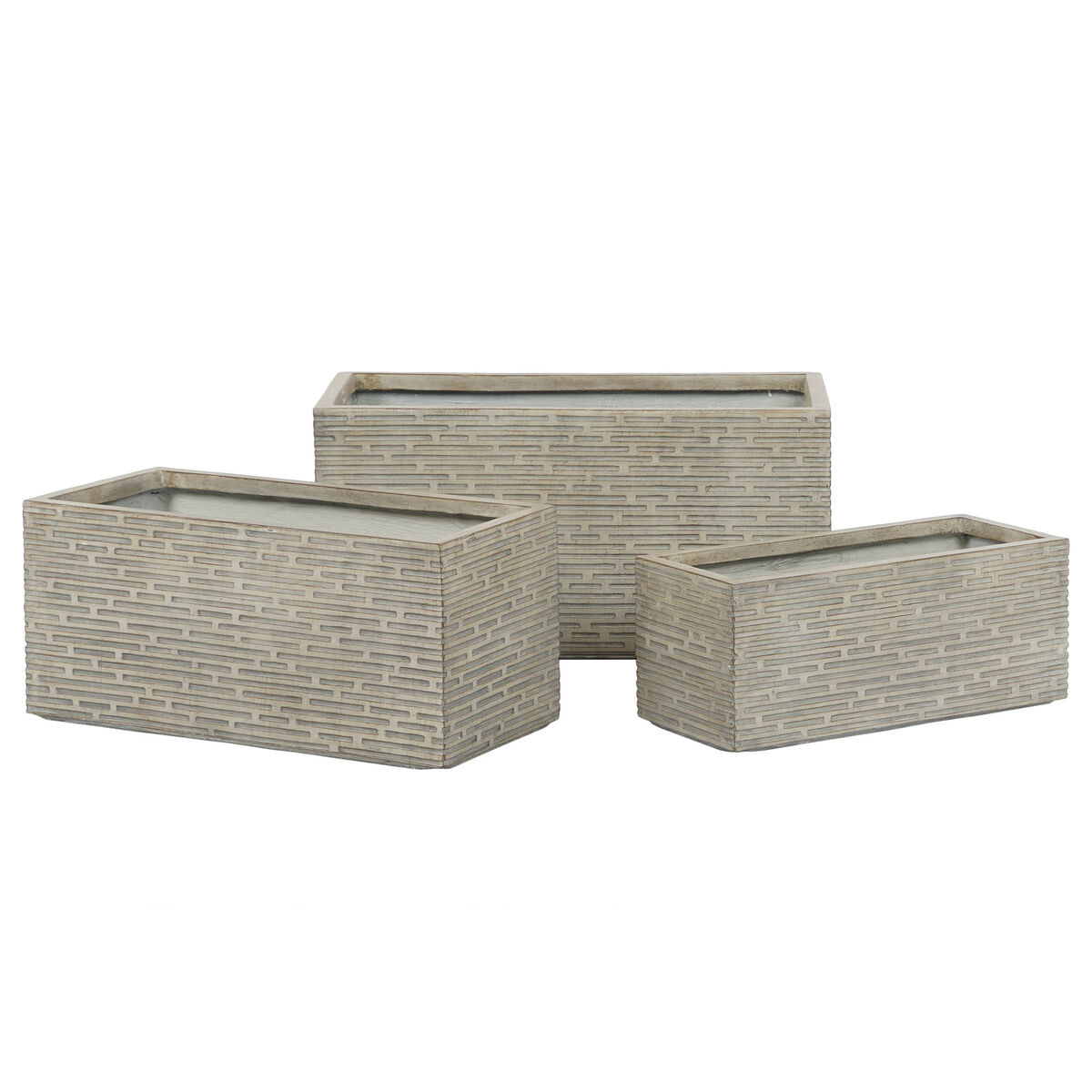 Jardinera Home ESPRIT Beige Fibra de Vidrio Magnesio 74,5 x 37,5 x 37,5 cm 6 S3054521_5