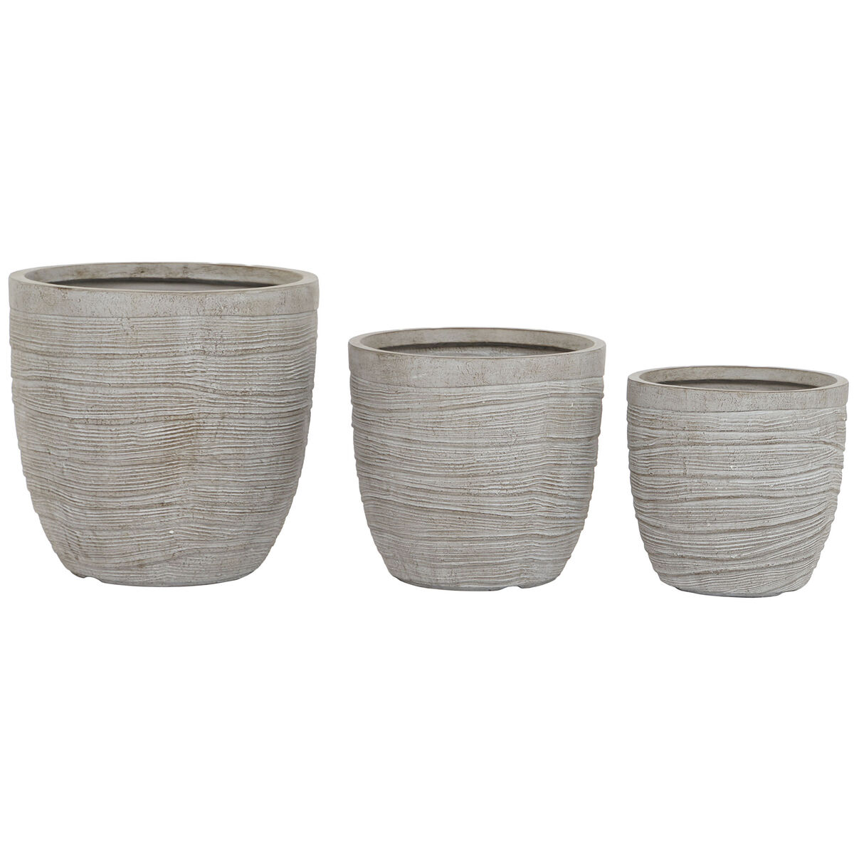 Set de Maceteros Home ESPRIT Beige Fibra de Vidrio Magnesio 45 x 45 x 43 cm (3 Unidades) 1 S3054524_0