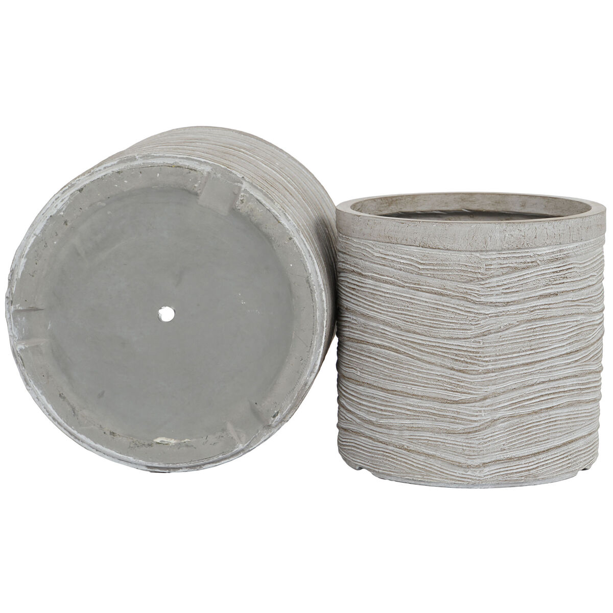 Set de Maceteros Home ESPRIT Beige Fibra de Vidrio Magnesio 44,5 x 44,5 x 44 cm (3 Unidades) 4 S3054525_3