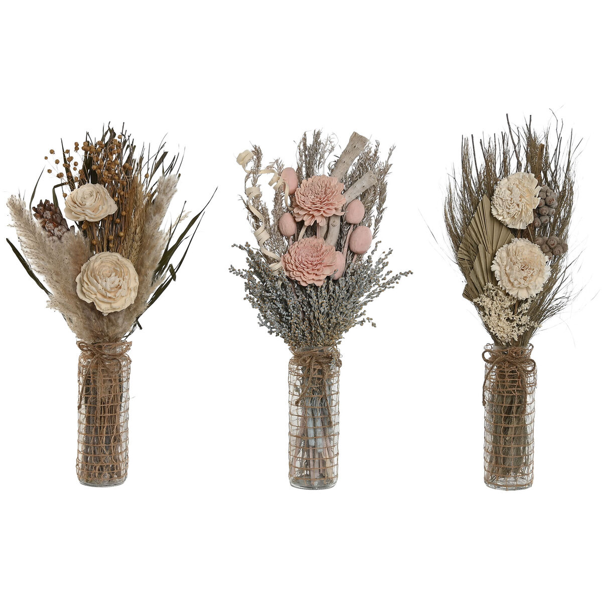 Ramo Home ESPRIT Multicolor Natural Cristal Flor seca 20 x 10 x 50 cm (3 Unidades) 1 S3056957_0