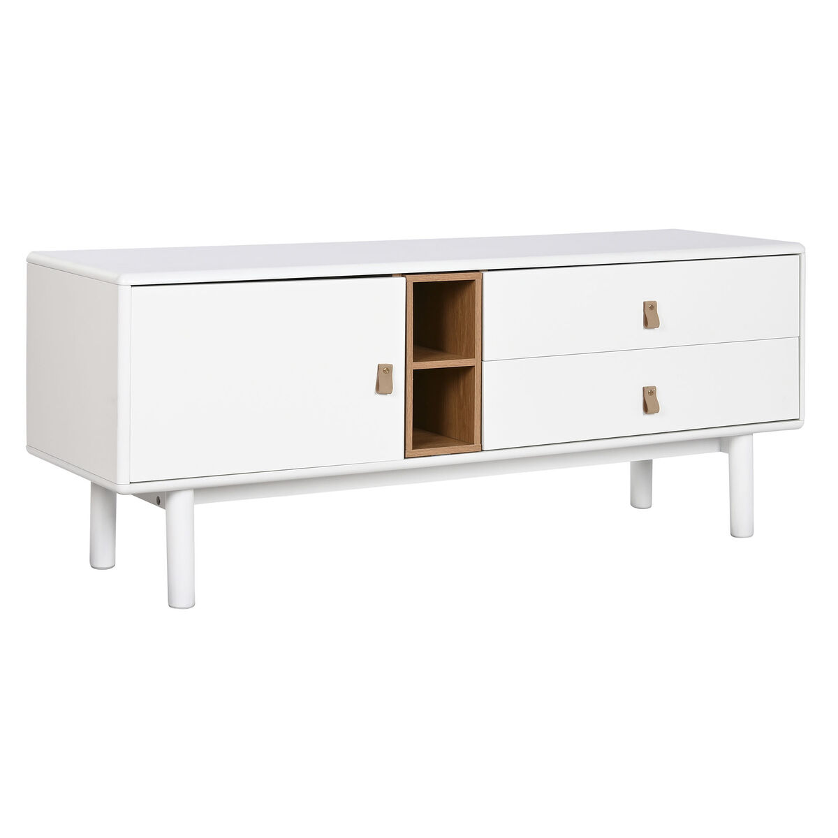 Mueble de TV Home ESPRIT Blanco Natural Polipropileno Madera MDF 140 x 40 x 55 cm 1 S3056993_0