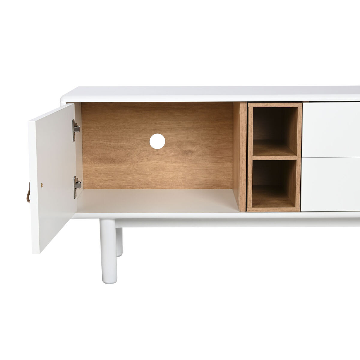 Mueble de TV Home ESPRIT Blanco Natural Polipropileno Madera MDF 140 x 40 x 55 cm 3 S3056993_2