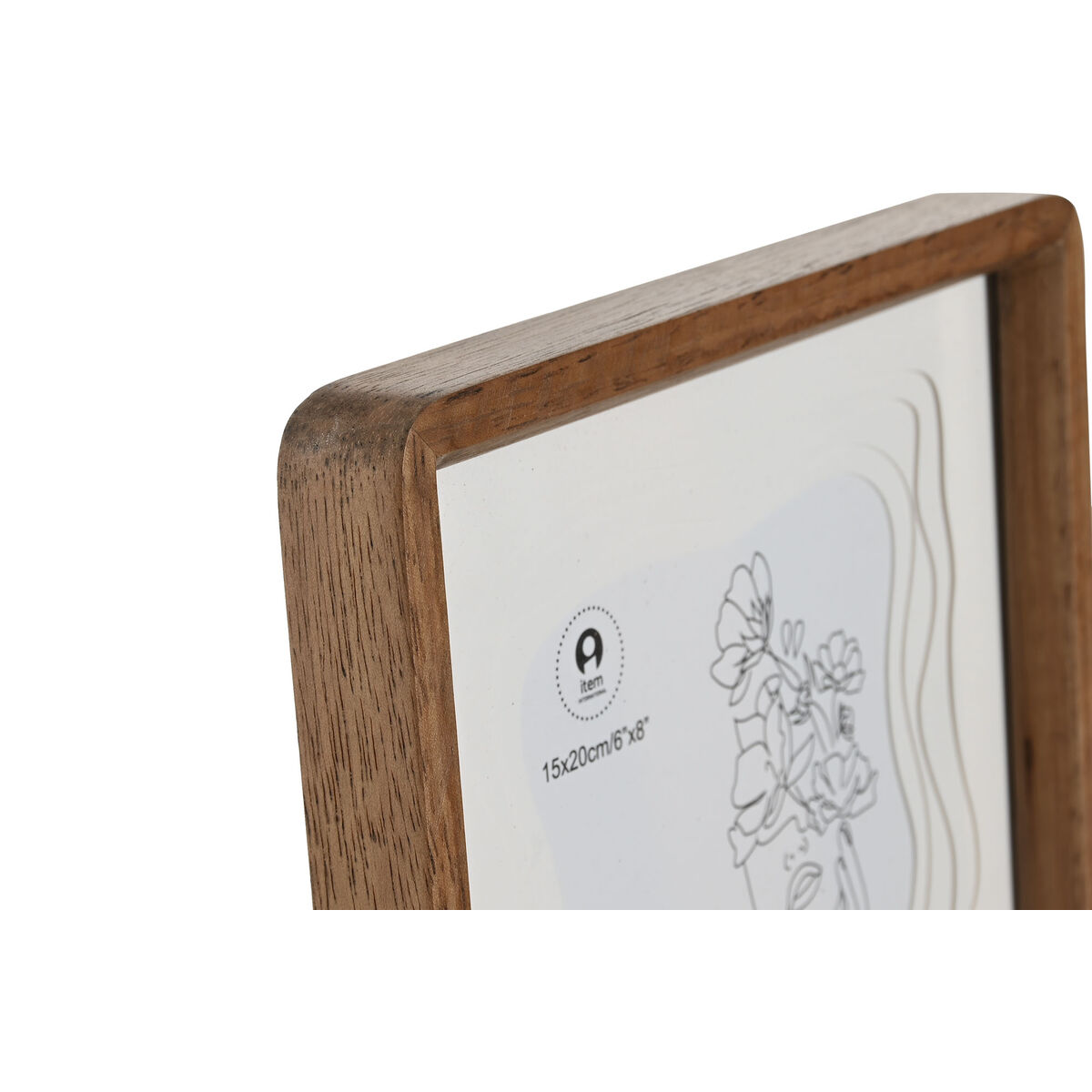 Marco de Fotos Home ESPRIT Blanco Marrón Cristal Acacia Escandinavo 22 x 2,8 x 27 cm 2 S3055806_1
