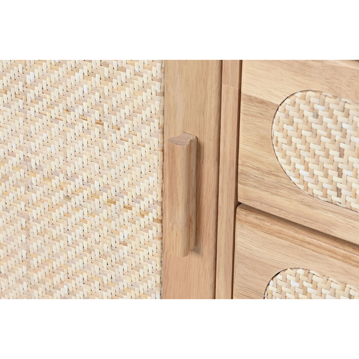 Aparador Home ESPRIT Natural Metal Ratán Madera de caucho 73,5 x 35 x 78 cm 4 S3054679_3