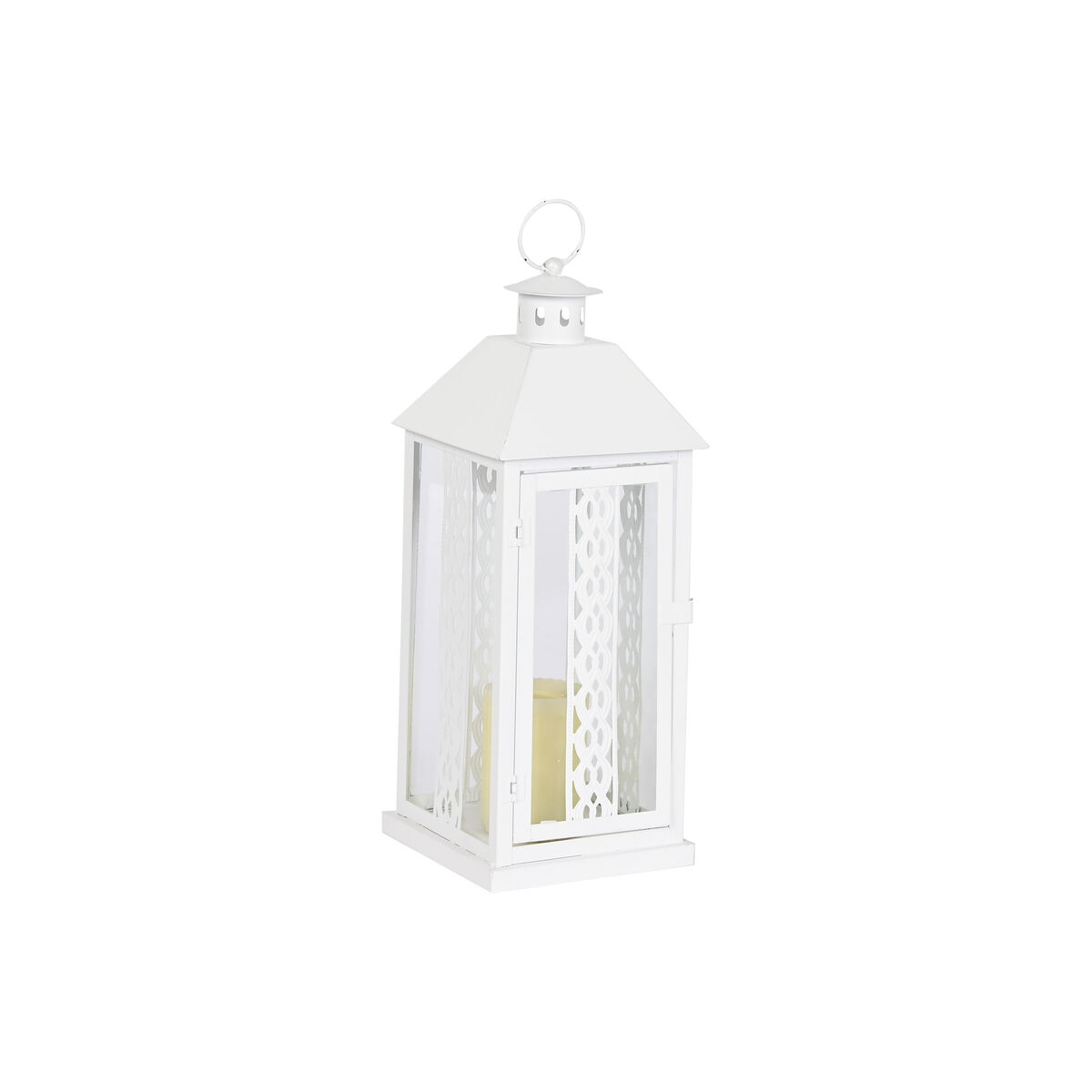 Farol Home ESPRIT Blanco Cristal Hierro Shabby Chic 20 x 20 x 55 cm (3 Piezas) 4 S3055742_3