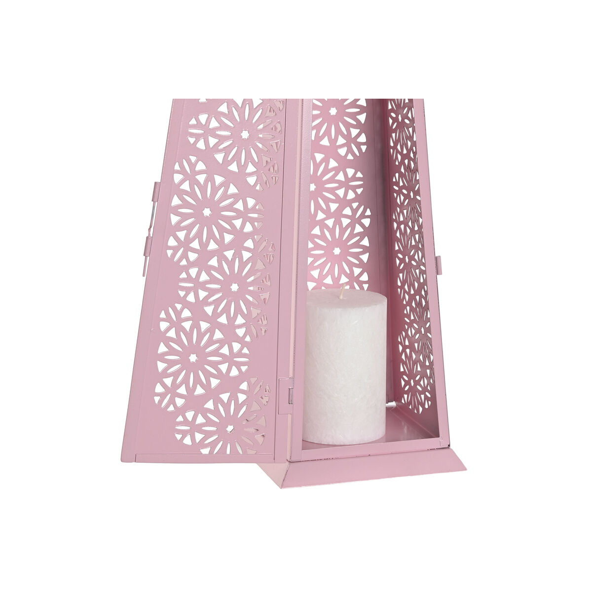 Farol Home ESPRIT Blanco Verde Rosa Metal Aluminio Shabby Chic 13 x 13 x 43 cm (4 Unidades) 3 S3056530_2