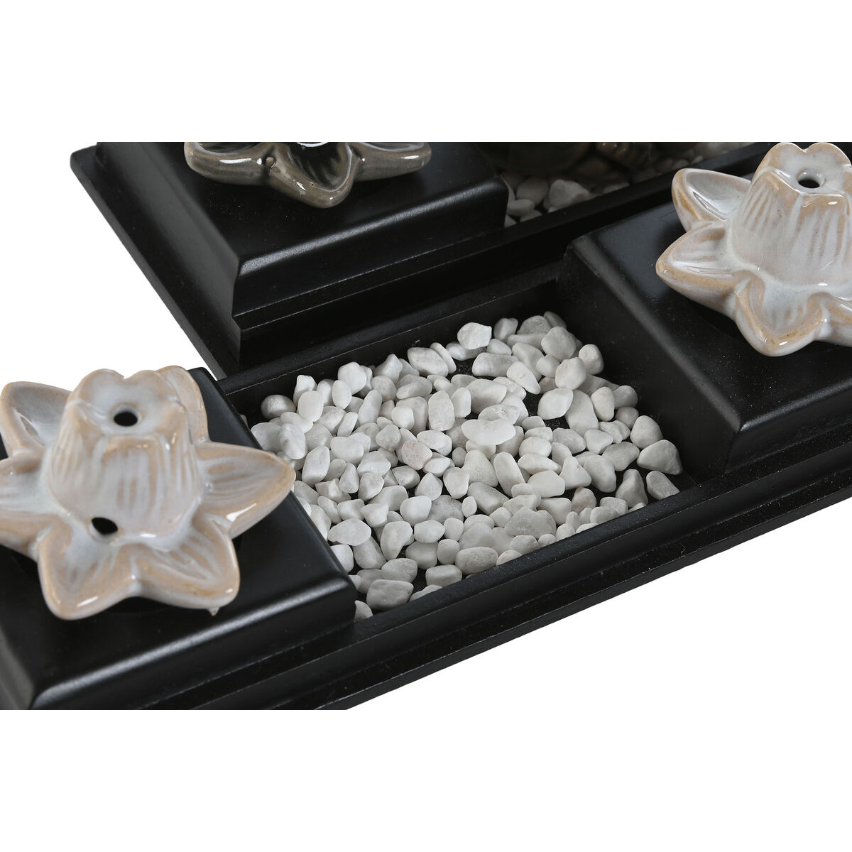 Quemador de esencias Home ESPRIT Cerámica Madera MDF Buda 24 x 8 x 14 cm (2 Unidades) 2 S3057144_1