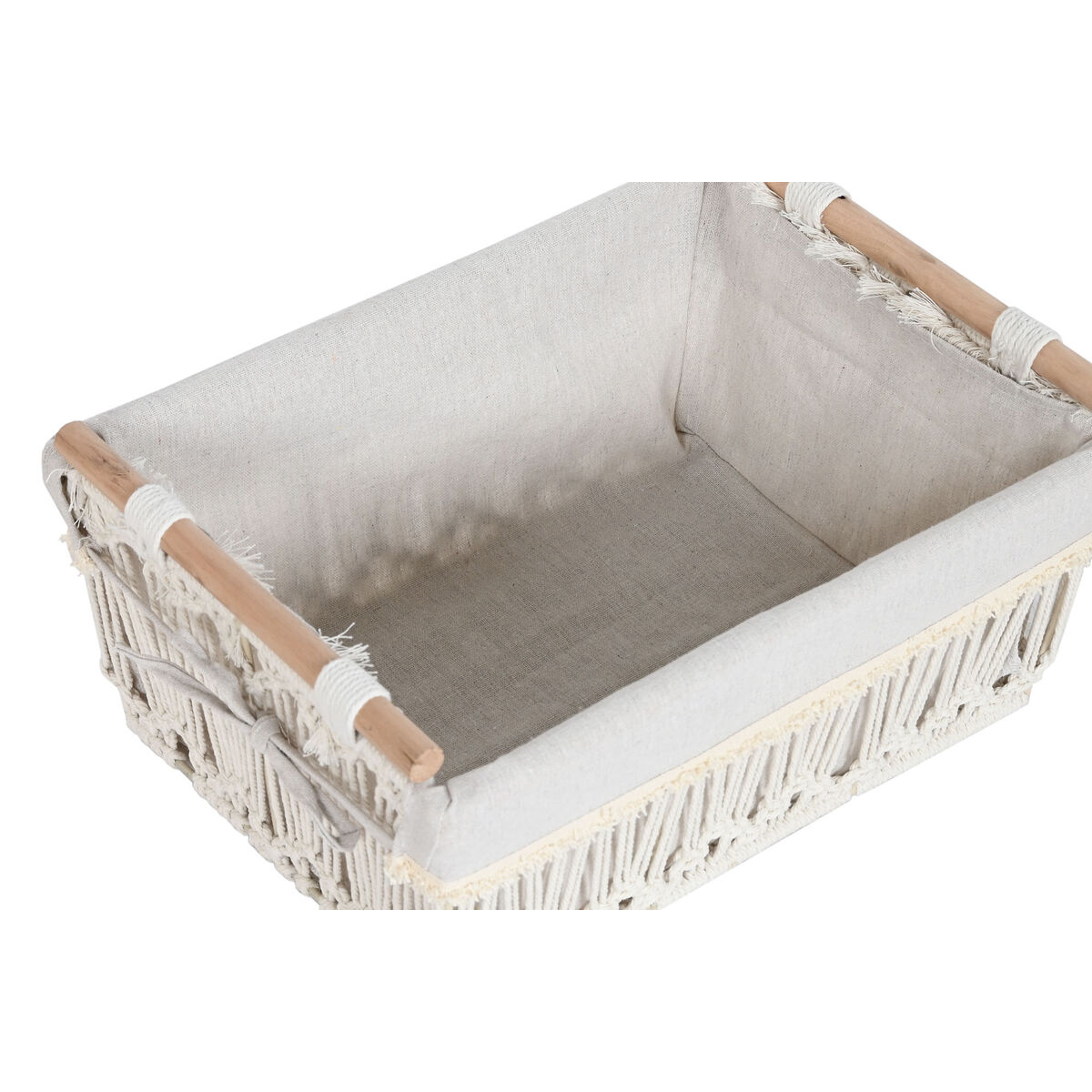 Cesto para la Ropa Sucia Home ESPRIT Blanco Natural Metal Shabby Chic 42 x 32 x 51 cm 5 Piezas 2 S3057035_1