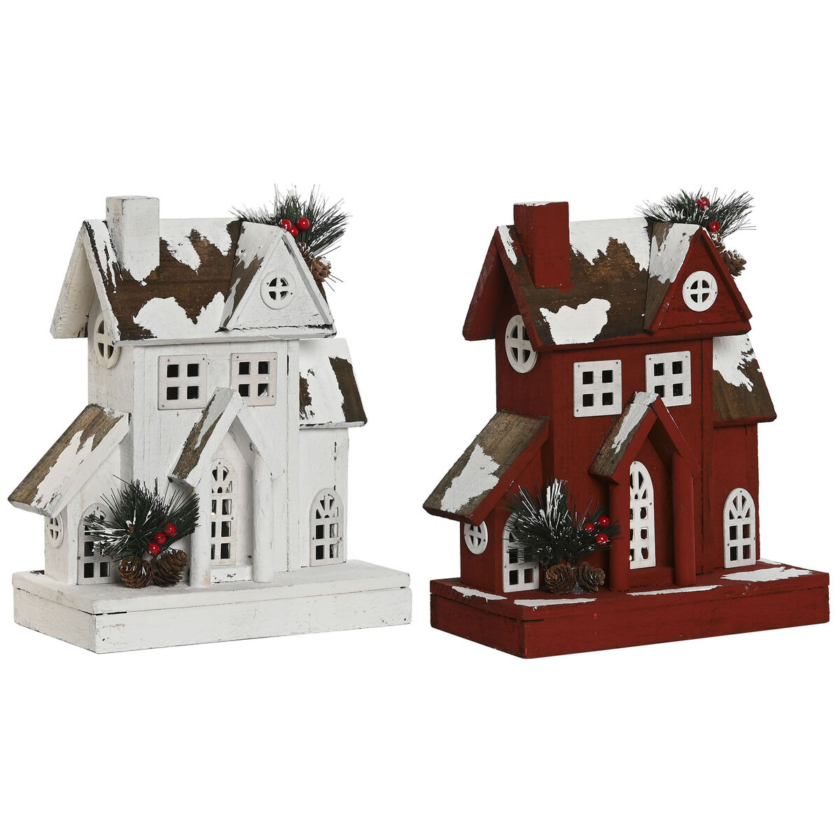 Adorno Navideño Home ESPRIT Blanco Rojo 26 x 14 x 32 cm (2 Unidades) 4 S3058490_3