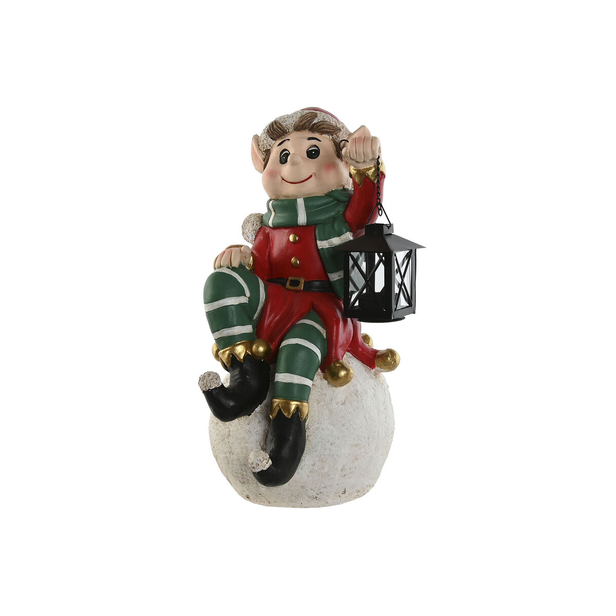 Adorno Navideño Home ESPRIT Blanco Negro Rojo Verde Elfo 26 x 26 x 42 cm 1 S3058496_0