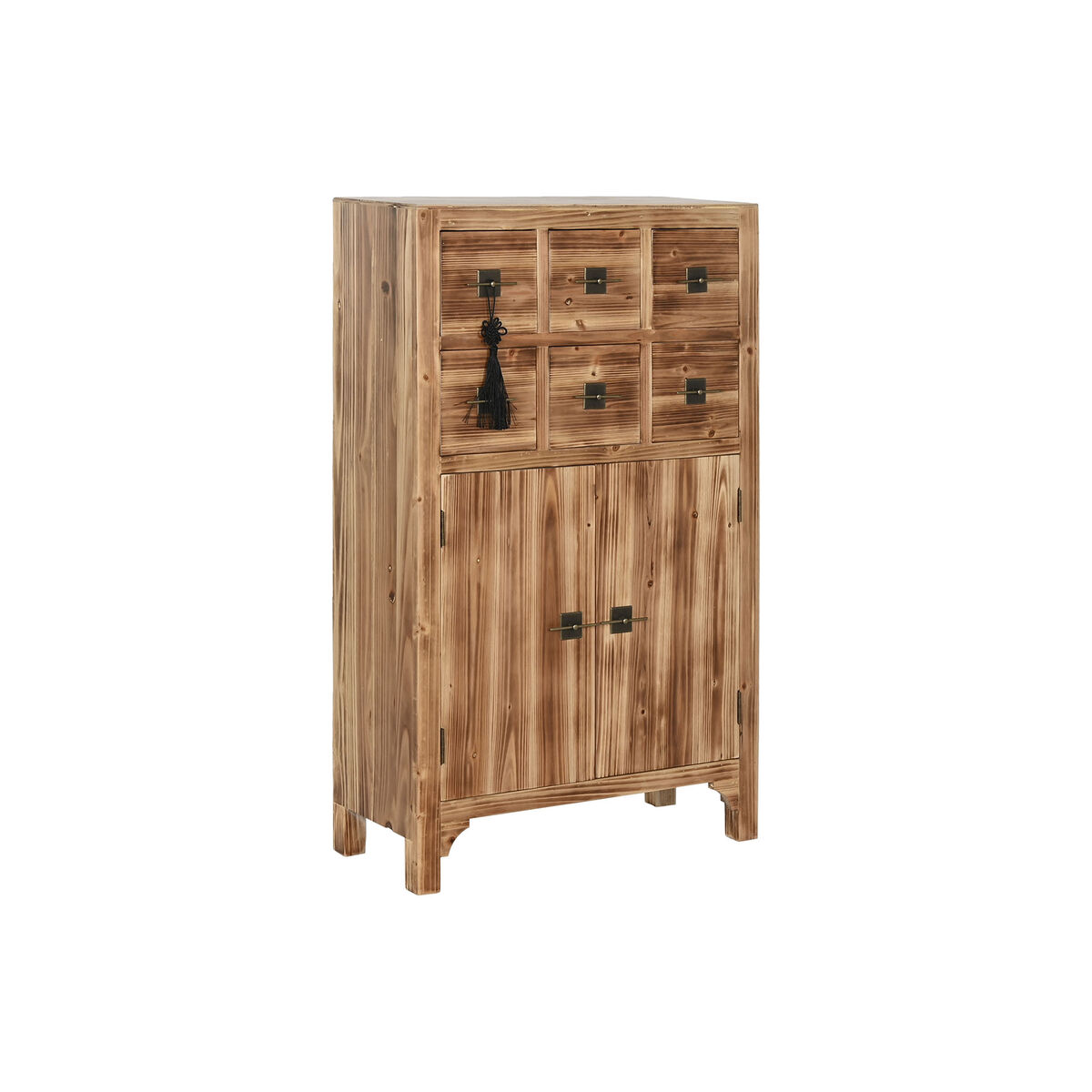 Cajonera Home ESPRIT Negro Natural Abeto Madera MDF Oriental 63 x 27 x 101 cm 1 S3057718_0
