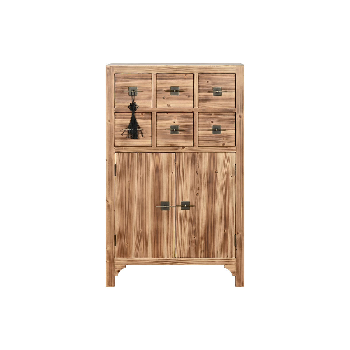 Cajonera Home ESPRIT Negro Natural Abeto Madera MDF Oriental 63 x 27 x 101 cm 9 S3057718_8