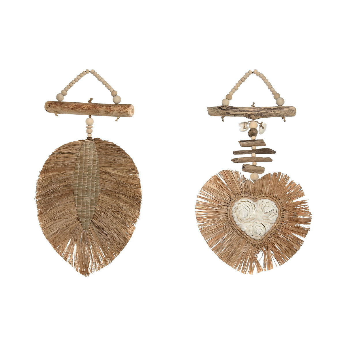 Figura Decorativa Home ESPRIT Natural 26 x 3 x 46 cm (2 Unidades) 1 S3058064_0