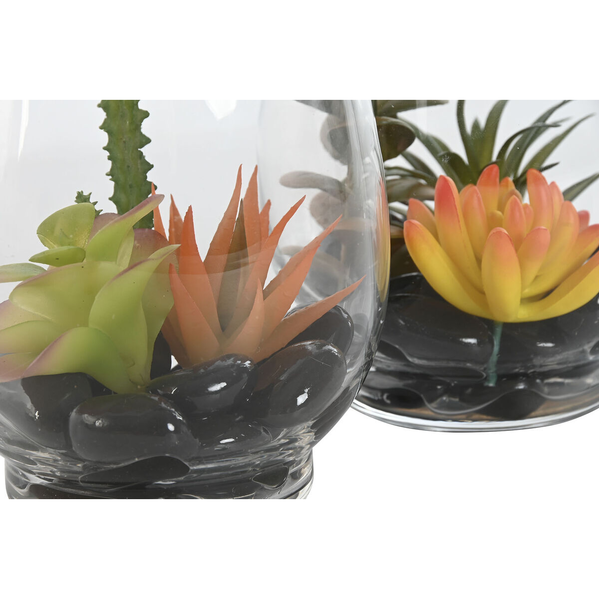 Planta Decorativa Home ESPRIT PVC Cristal 10 x 10 x 15 cm (2 Unidades) 2 S3059667_1