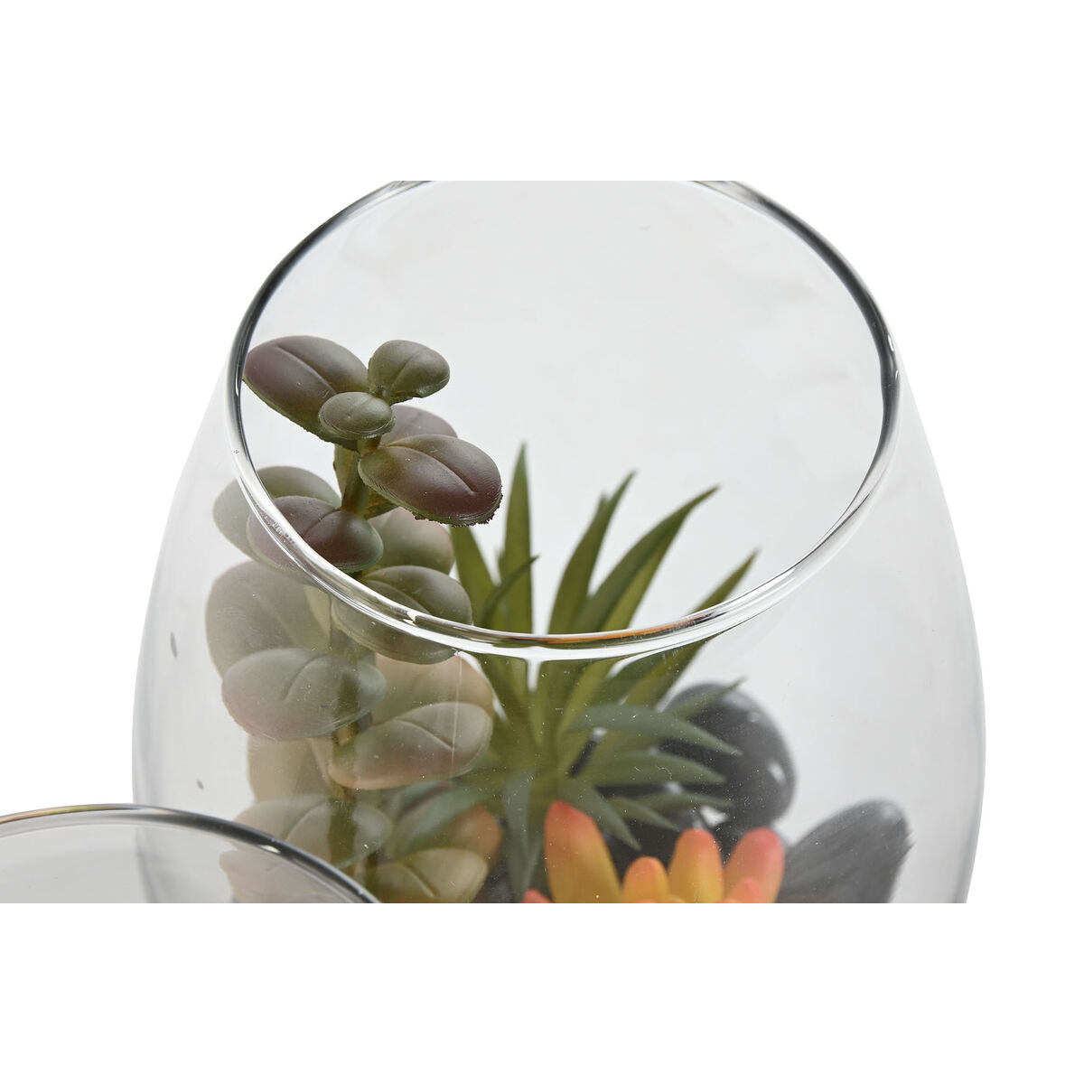 Planta Decorativa Home ESPRIT PVC Cristal 10 x 10 x 15 cm (2 Unidades) 3 S3059667_2
