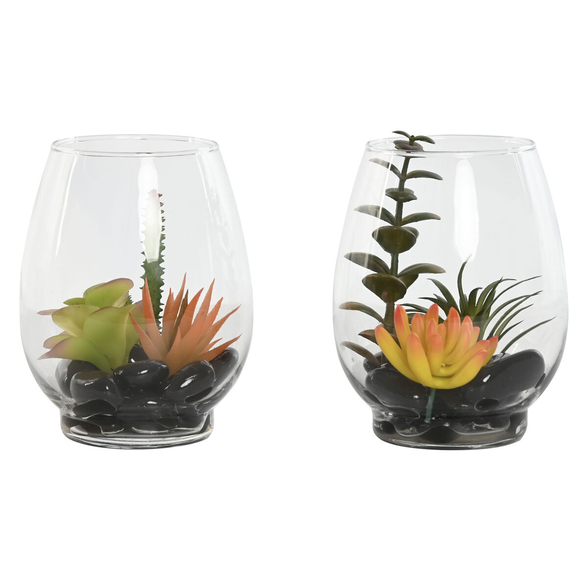 Planta Decorativa Home ESPRIT PVC Cristal 10 x 10 x 15 cm (2 Unidades) 1 S3059667_0