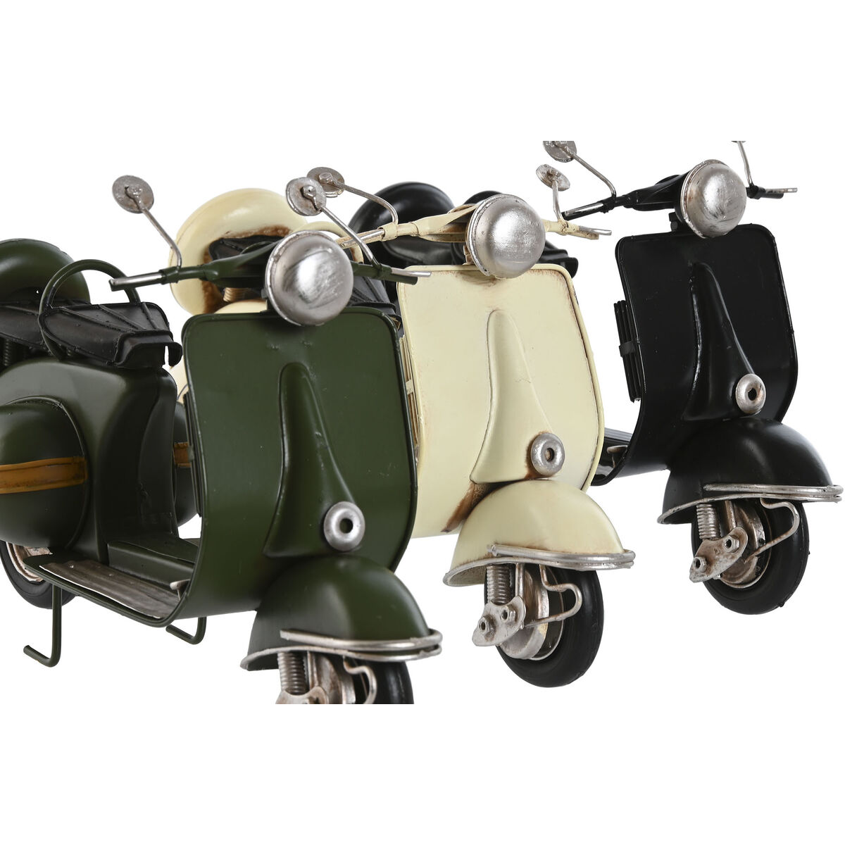 Figura Decorativa Home ESPRIT Blanco Negro Verde Vintage 26 x 10 x 16,5 cm (3 Unidades) 2 S3059493_1