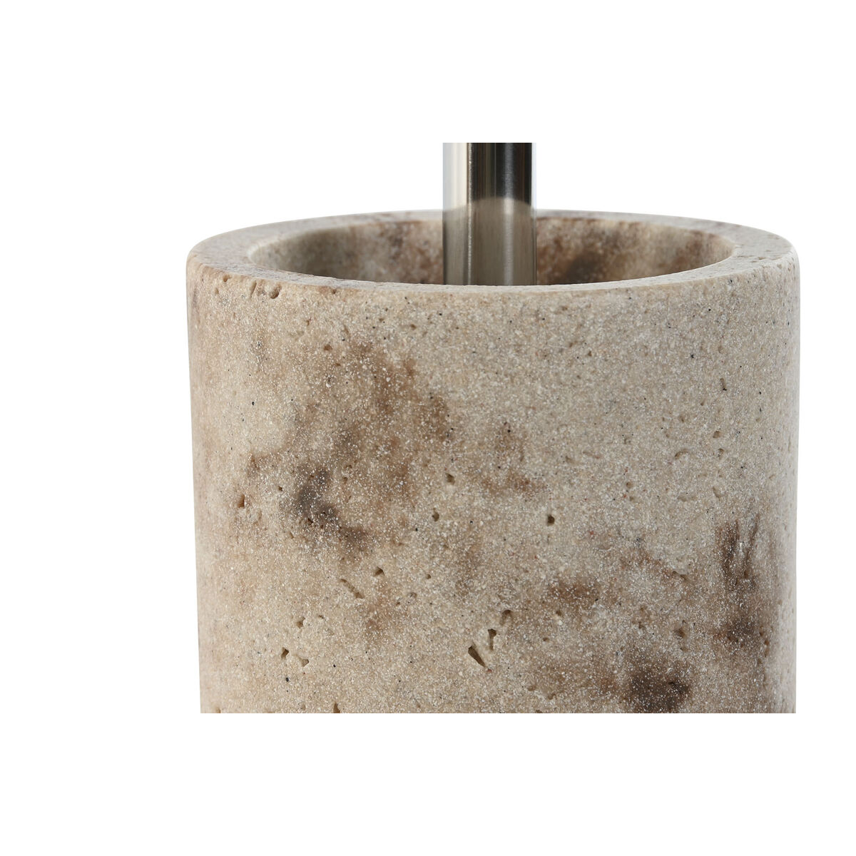 Escobilla para el Baño Home ESPRIT Crema Plateado Resina Polietileno 10,5 x 10,5 x 37 cm 2 S3058976_1