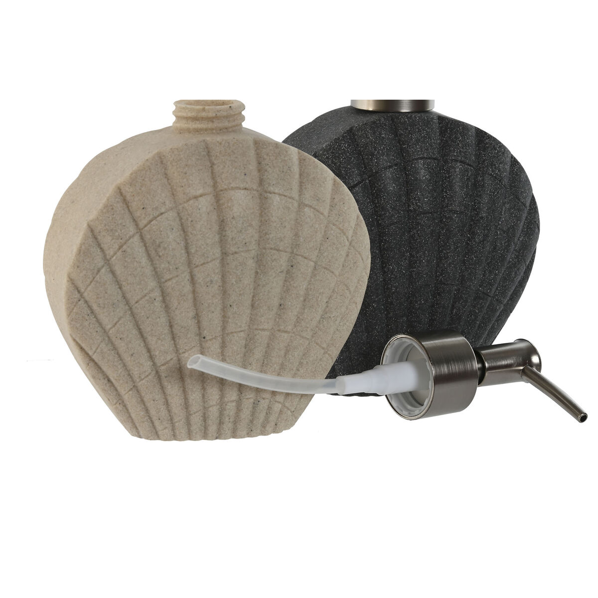 Dispensador de Jabón Home ESPRIT Gris Crema Resina Polietileno 12 X 6 X 16,5 cm (2 Unidades) 2 S3058977_1