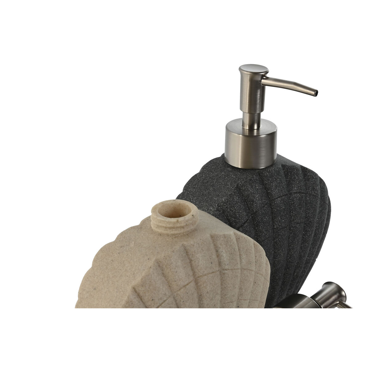 Dispensador de Jabón Home ESPRIT Gris Crema Resina Polietileno 12 X 6 X 16,5 cm (2 Unidades) 3 S3058977_2