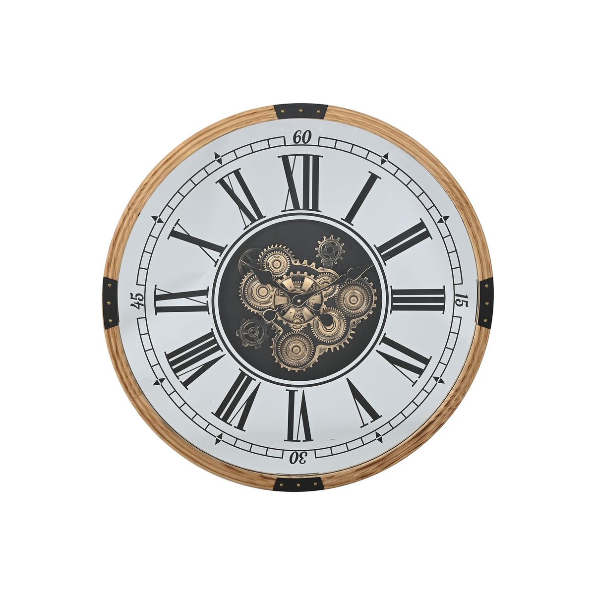 Reloj de Pared Home ESPRIT Plateado Natural Metal Cristal 80 X 8,5 X 80 cm 1 S3059281_0