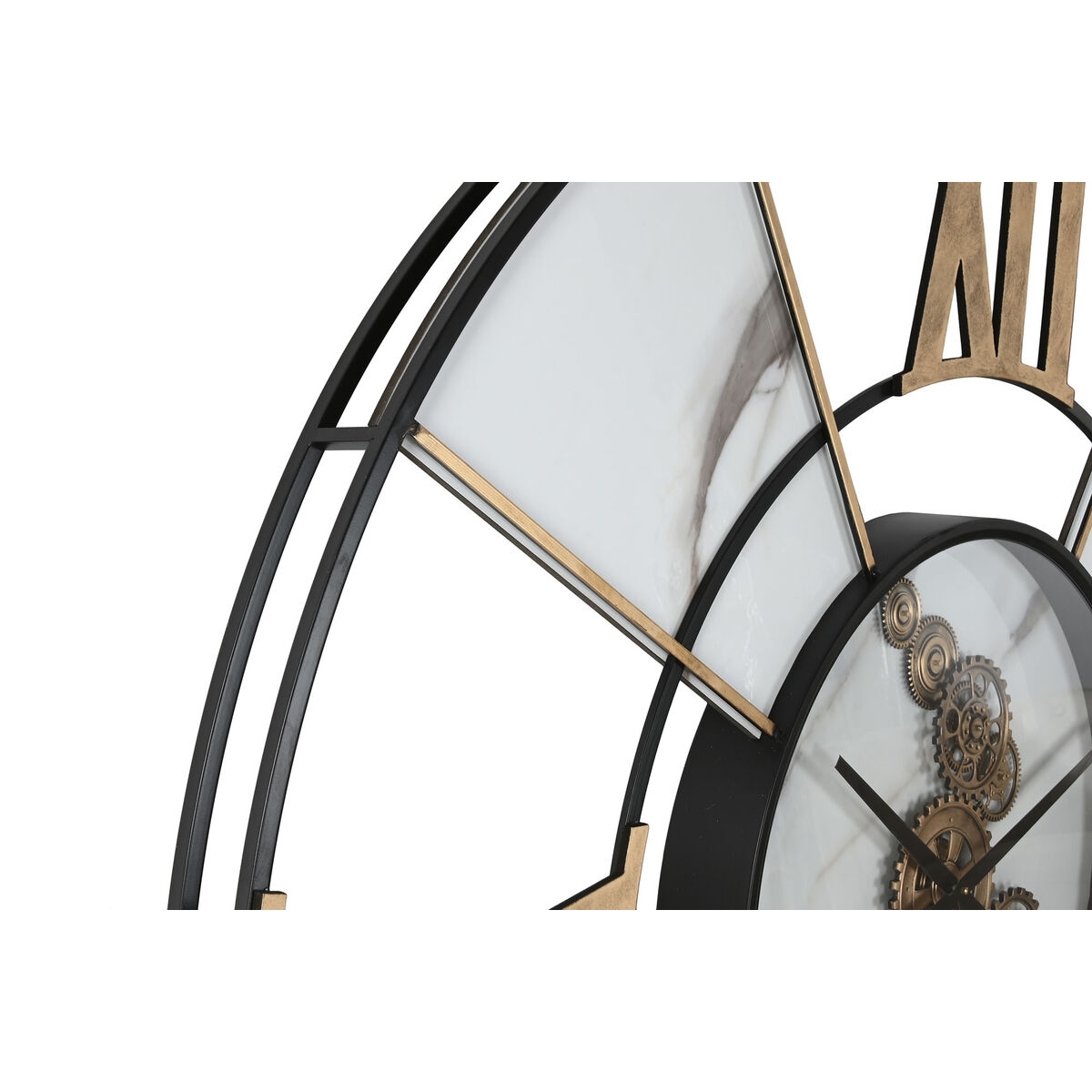 Reloj de Pared Home ESPRIT Blanco Negro Dorado Metal 142 X 9 X 142 cm 2 S3059284_1