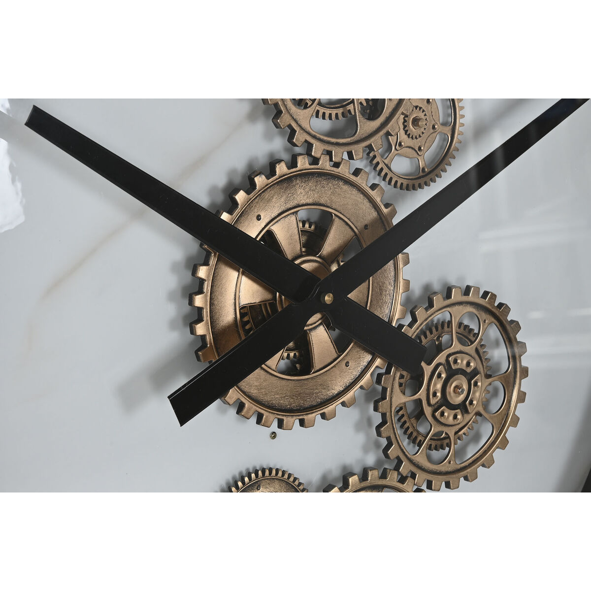 Reloj de Pared Home ESPRIT Blanco Negro Dorado Metal 142 X 9 X 142 cm 3 S3059284_2