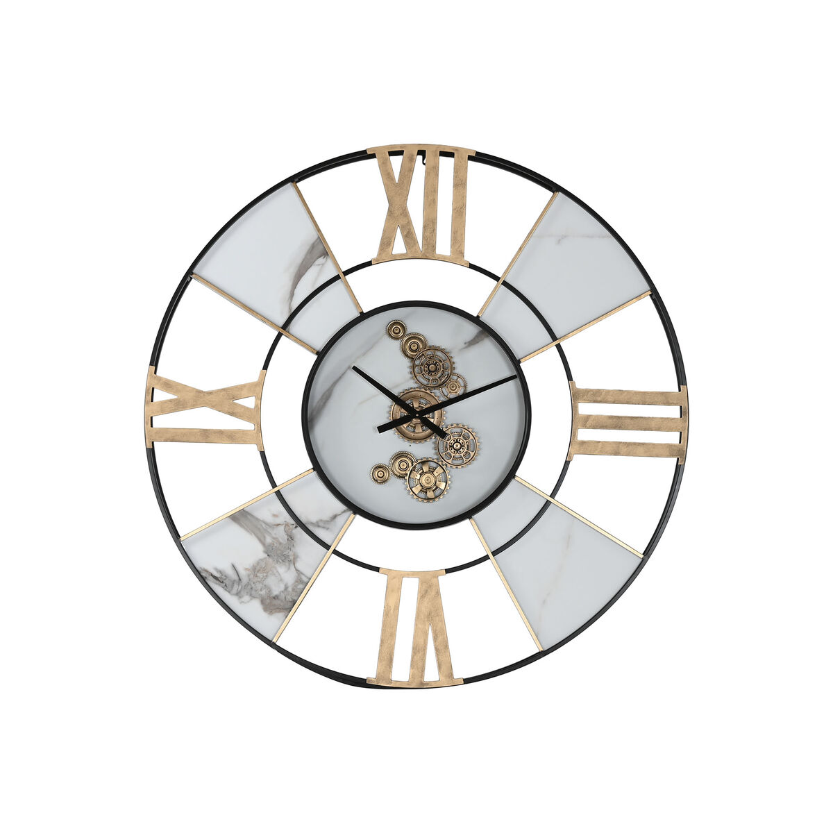 Reloj de Pared Home ESPRIT Blanco Negro Dorado Metal 142 X 9 X 142 cm 1 S3059284_0