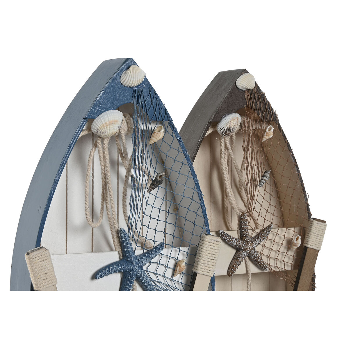 Figura Decorativa Home ESPRIT Azul Blanco Marrón 20 x 7 x 40 cm (2 Unidades) 2 S3060179_1