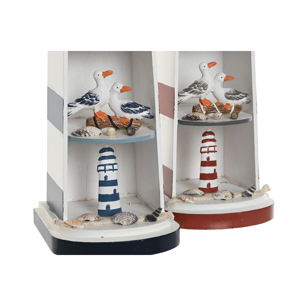 Figura Decorativa Home ESPRIT Azul Rojo Faro 14 x 16 x 52 cm (2 Unidades) 2 S3060180_1