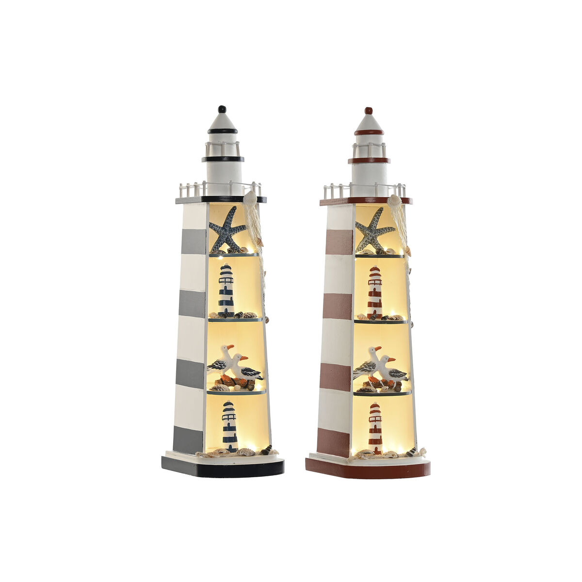 Figura Decorativa Home ESPRIT Azul Rojo Faro 14 x 16 x 52 cm (2 Unidades) 4 S3060180_3