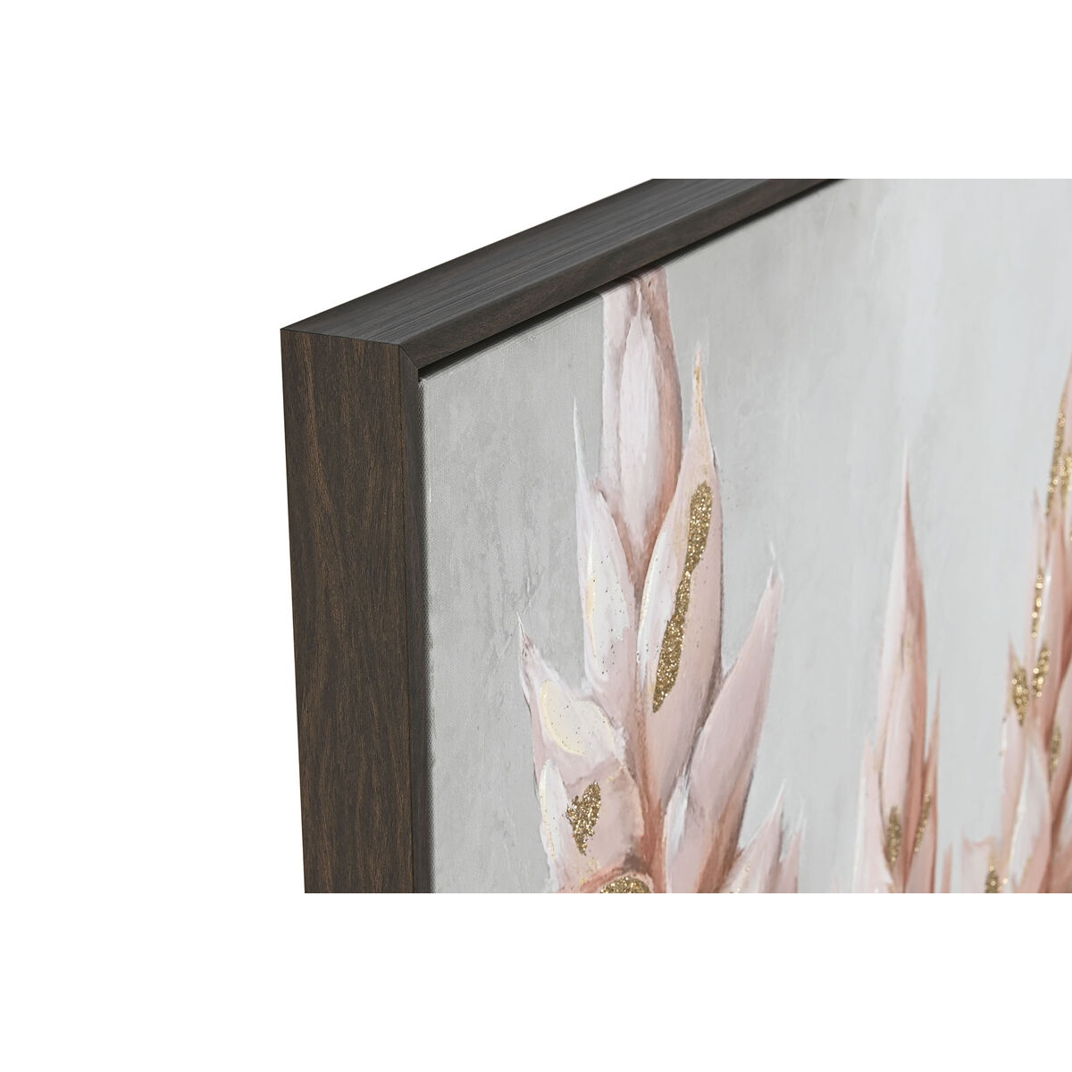 Lienzo Home ESPRIT Verde Naranja Rosa Gris oscuro Flor Shabby Chic (2 Unidades) 2 S3059971_1