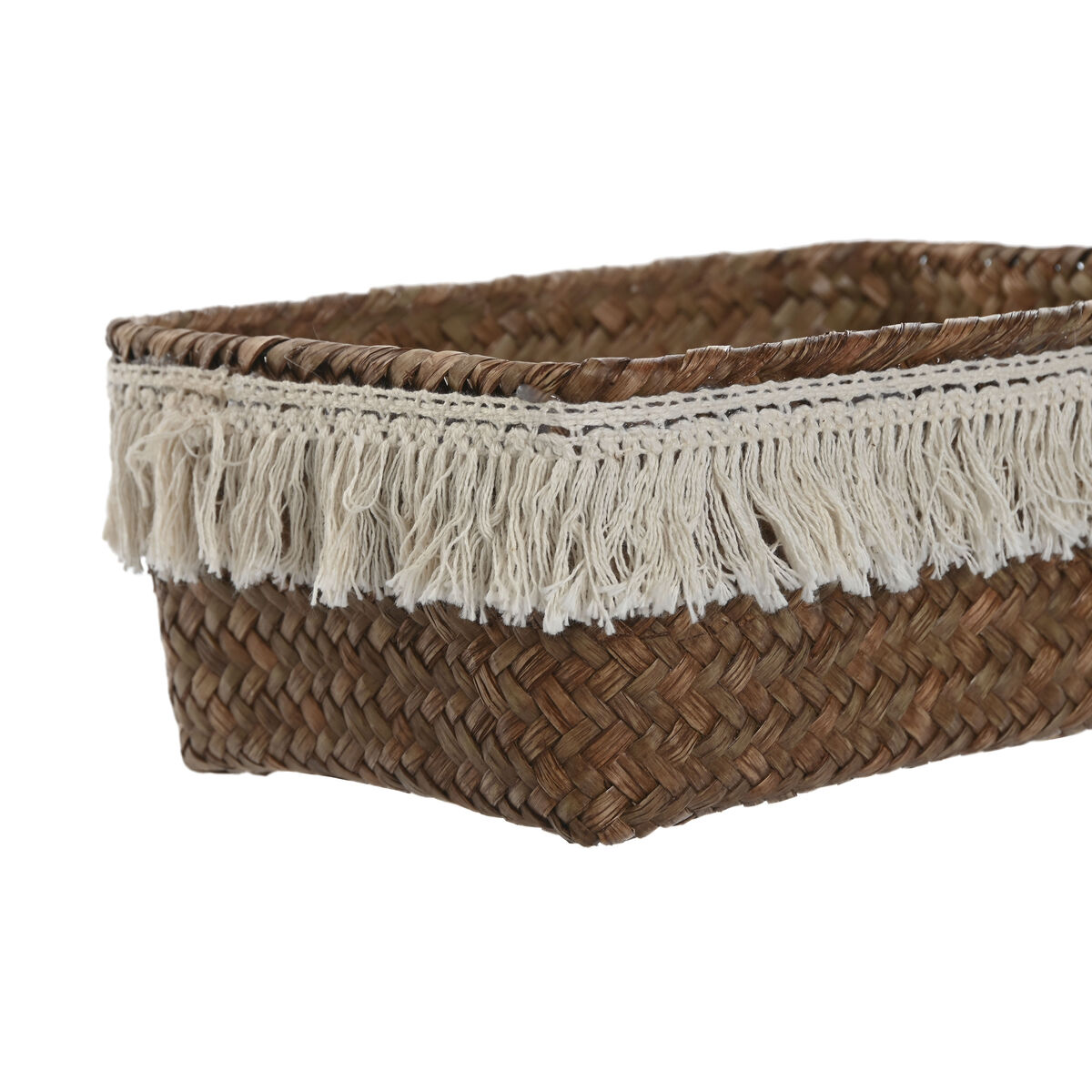 Juego de Cestas Home ESPRIT Fibra natural Boho Desgastado 23 x 17 x 10 cm 2 S3059987_1