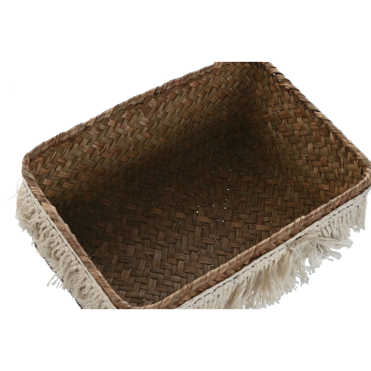 Juego de Cestas Home ESPRIT Fibra natural Boho Desgastado 23 x 17 x 10 cm 3 S3059987_2