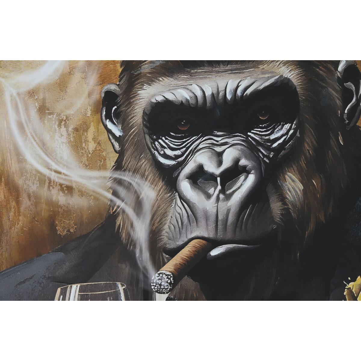 Lienzo Home ESPRIT Marrón Negro Dorado 103,5 x 3,5 x 103,5 cm (2 Unidades) 3 S3060033_2