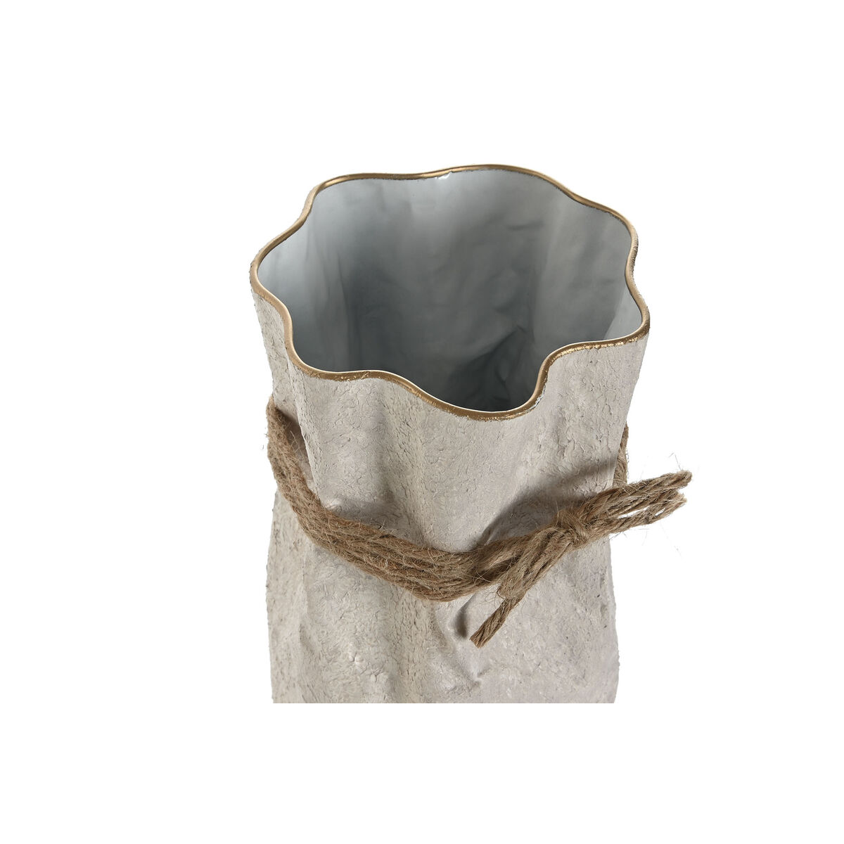 Set de 3 Jarrones Home ESPRIT Beige Metal Cuerda 17 x 17 x 54 cm (3 Piezas) 3 S3060325_2