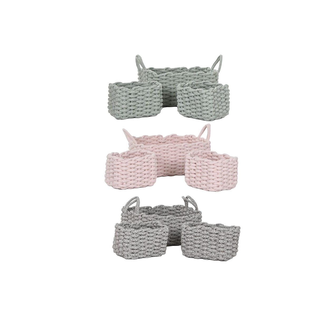 Juego de Cestas Home ESPRIT Cuerda 32 x 25 x 15 cm 4 S3060485_3